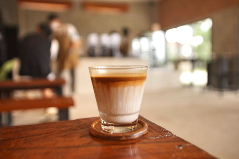 dirty coffee on the table