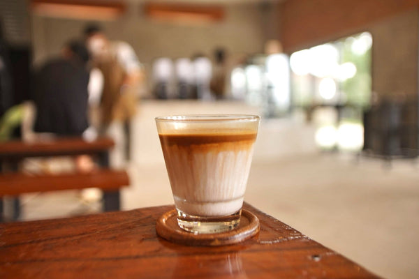 dirty coffee on the table