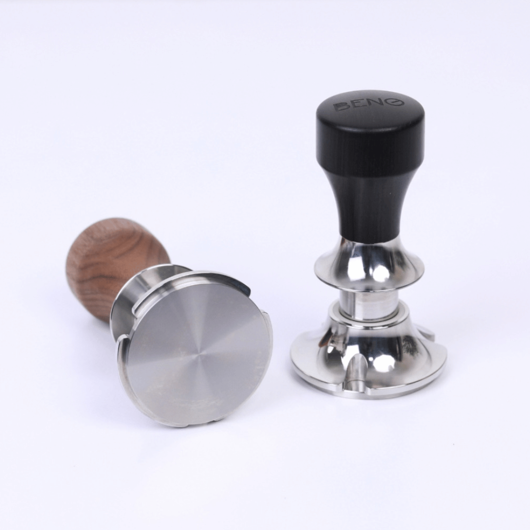Vintage Spring Tamper แทมป์เปอร์กดกาแฟแบบสปริงด้ามไม้วอลนัทและไม้อาฟริกา
